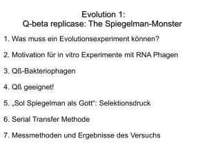 Evolution 1: Q-beta replicase: The Spiegelman-Monster Q