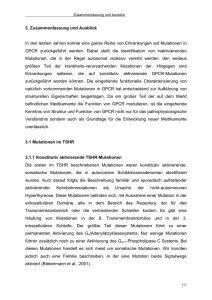 Mutationen in G-Protein gekoppelten Rezeptoren und ihrer Ligand