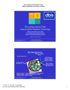 Processing Genome Data using Scalable Database Technology My