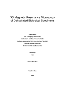 3D Magnetic Resonance Microscopy of Dehydrated Biological