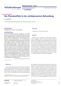 Der Placeboeffekt in der antidepressiven Behandlung