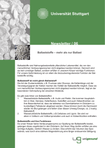 Ballaststoffe – mehr als nur Ballast Newsletter / 06