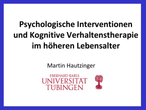 Vortrag "Integrative kognitive Verhaltenstherapie bei