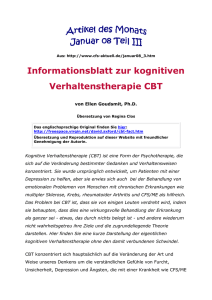 Informationsblatt zur kognitiven Verhaltenstherapie CBT