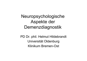 Neuropsychologische DD AD und FTD