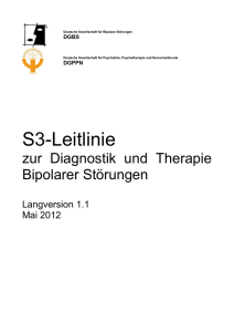 Bipolare Störungen - S3-Leitlinie zur Diagnostik und Therapie