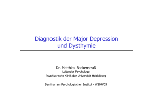 Diagnostik der Major Depression und Dysthymie