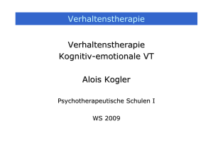 Verhaltenstherapie Kognitiv-emotionale VT Alois Kogler