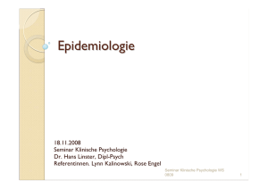 Seminar Klinische Psychologie: Epidemiologie