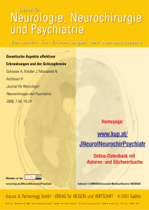 Genetische Aspekte affektiver Erkrankungen und der Schizophrenie