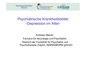 Psychiatrische Krankheitsbilder -Depression im Alter-