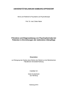 Prävalenz und Diagnosebezug von Psychopharmaka bei Patienten