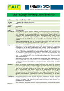 GBED – Glycogen Branching Enzyme Deficiency