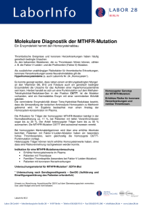 Molekulare Diagnostik der MTHFR-Mutation