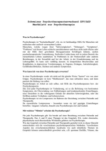 Schweizer Psychotherapeutenverband SPV/ASP Merkblatt zur