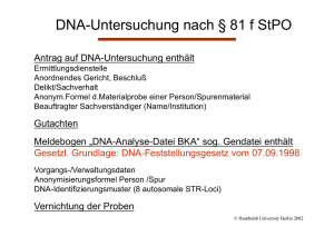 DNA-Untersuchung nach § 81 f StPO
