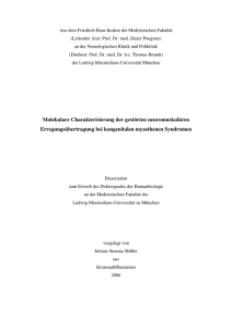 Molekulare Charakterisierung der gestörten neuromuskulären