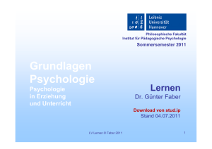 Lernen - Institut für Pädagogische Psychologie