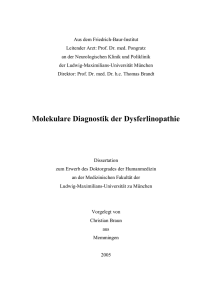 Molekulare Diagnostik der Dysferlinopathie