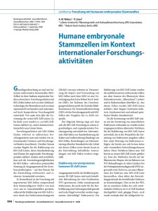 Humane embryonale Stammzellen im Kontext internationaler