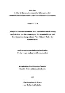 Paraphilie und Persönlichkeit - Dissertationen Online an der FU Berlin