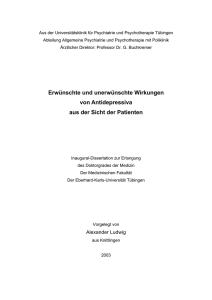 Erwünschte und unerwünschte Wirkungen von Antidepressiva aus