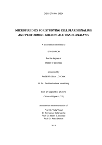 microfluidics for studying cellular signaling and - ETH E