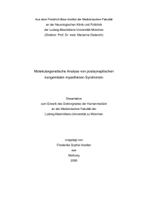 Molekulargenetische Analyse von postsynaptischen