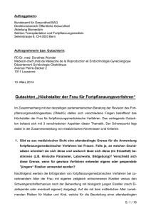 Gutachten &bdquo;H&ouml;chstalter der Frau f&uuml;r Fortpflanzungsverfahren&ldquo;