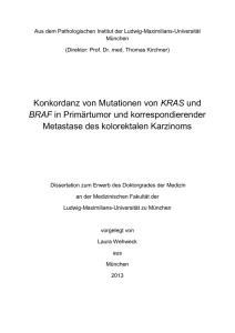 Konkordanz von Mutationen von KRAS und BRAF in Primärtumor