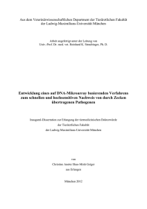 Entwicklung eines auf DNA-Mikroarray basierenden Verfahrens zum