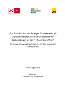 Gesamtbericht zur Studie - Fachhochschule Technikum Wien