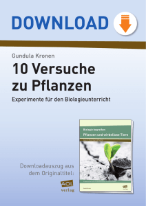 10110 Biologie begreifen: 10 Versuche zu Pflanzen