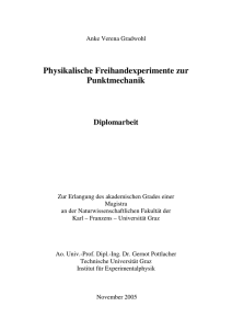 Physikalische Freihandexperimente zur Punktmechanik