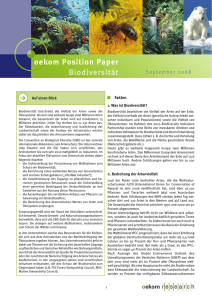 Biodiversität oekom Position Paper