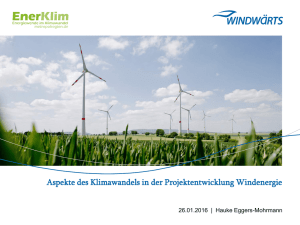 Aspekte des Klimawandels in der Projektentwicklung Windenergie