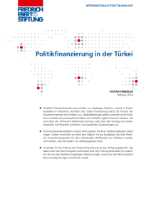 Politikfinanzierung in der Türkei - Bibliothek der Friedrich