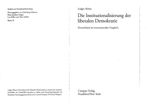 Die Institutionalisierung der liberalen Demokratie: Deutschland im