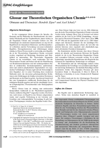 Glossar zur Theoretischen Organischen Chemie**,***