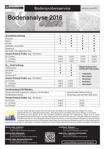 Preisliste für Ihre Bodenproben