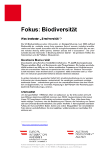 Fokus: Biodiversität - Austrian Development Agency
