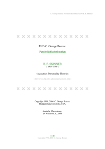 PHD C. George Boeree: Persönlichkeitstheorien B. F. SKINNER