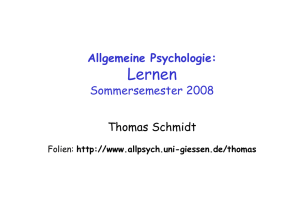 Allgemeine Psychologie: Lernen und Gedächtnis
