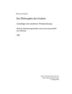 Die Philosophie der Freiheit - Rudolf Steiner Online Archiv