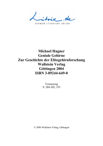 Michael Hagner Geniale Gehirne Zur Geschichte der