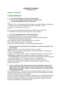 Allgemeine Psychologie I I. BEHAVIORISMUS