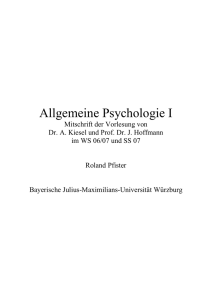 Allgemeine Psychologie I