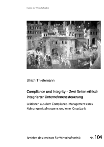 Ulrich Thielemann Compliance und Integrity Compliance und