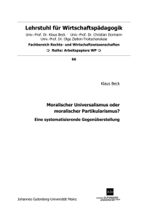 Klaus Beck - (Uni Mainz) Lehrstuhl für Wirtschaftspädagogik I