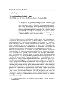 Vergeschlechtlichte Technik – über Geschichte und Struktur der